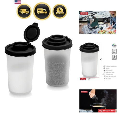 Salt and pepper shakers - salt,