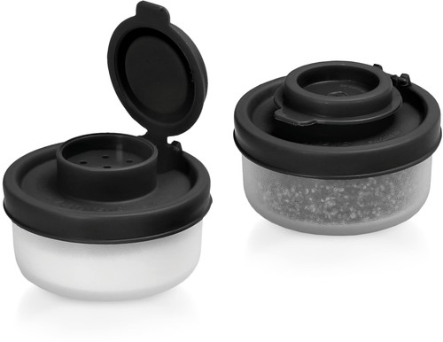 Salt and pepper pots - and,