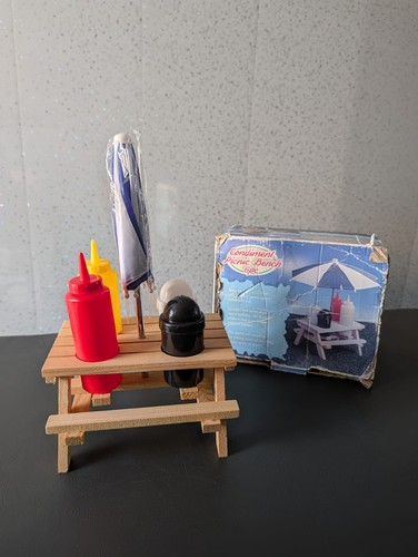 Condiment picnic bench 6pc - condiment,