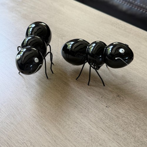 Black ant ceramic salt - ceramic, 4"