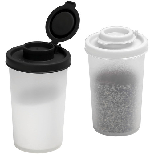 Large capacity salt and pepper - and,